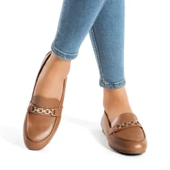 Ascenelle Comfortable Metallic Slip On Loafers