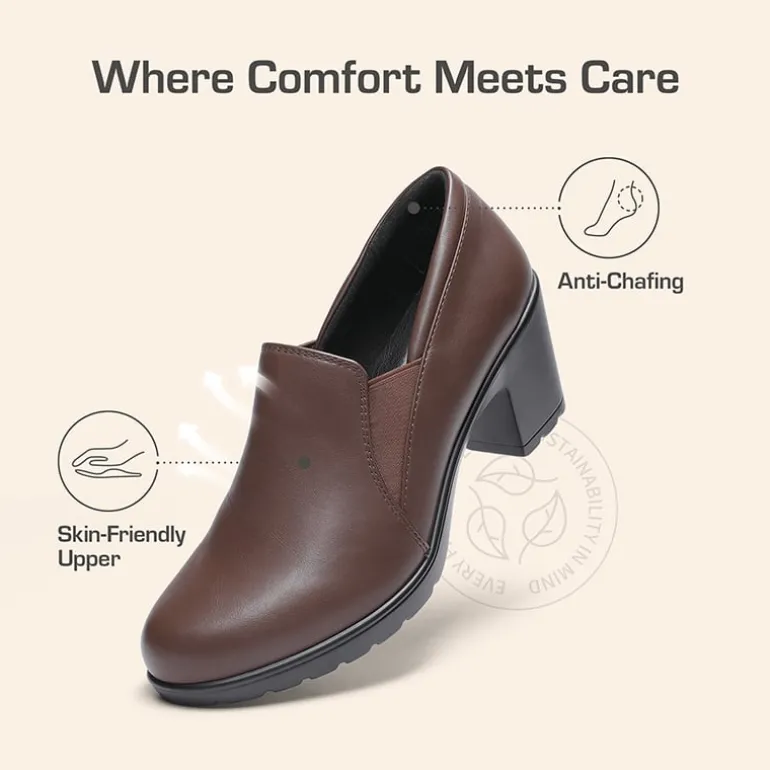 Ascenelle Comfortable Round Toe Block Heel Pumps