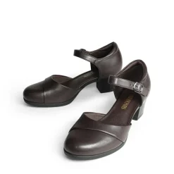 Ascenelle Comfortable Strap Low Block Heel Pumps