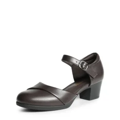 Ascenelle Comfortable Strap Low Block Heel Pumps