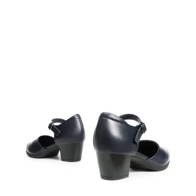 Ascenelle Comfortable Strap Low Block Heel Pumps