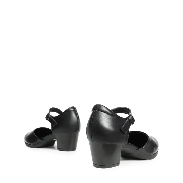 Ascenelle Comfortable Strap Low Block Heel Pumps