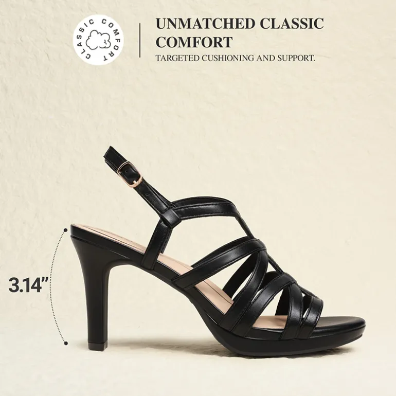 Ascenelle Comfort Platform Stiletto Heel Dress Sandals