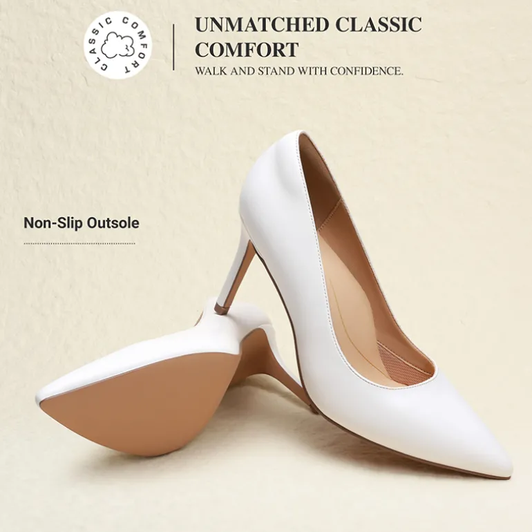 Ascenelle Comfy Pointed Toe Stiletto Heel Chic Pumps
