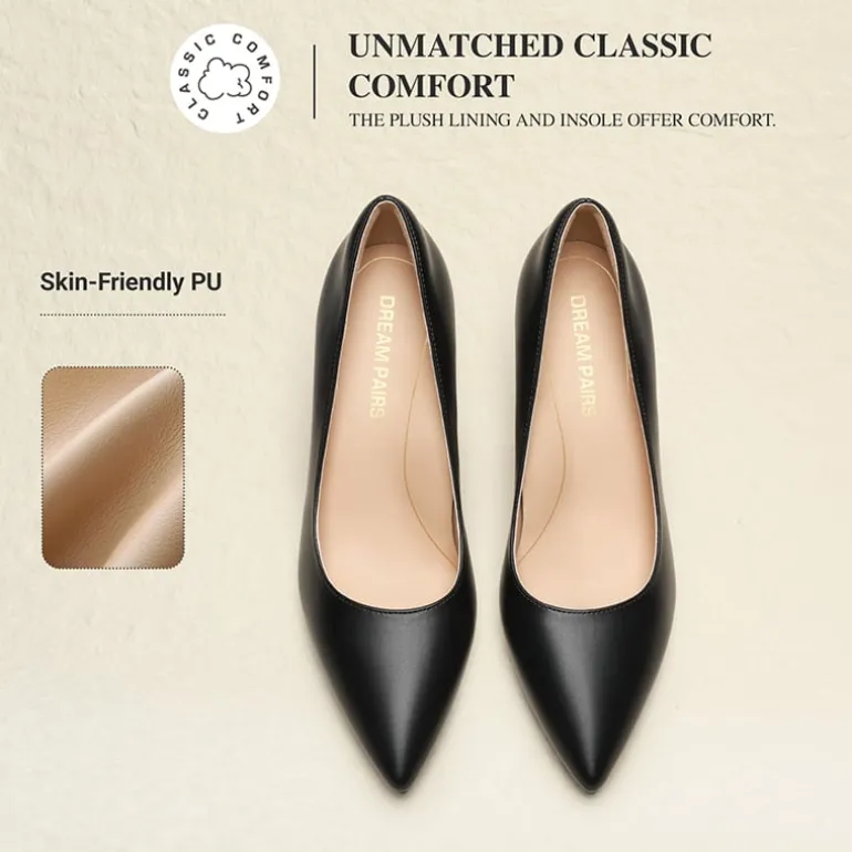 Ascenelle Comfy Pointed Toe Stiletto Heel Chic Pumps