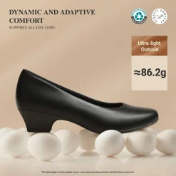 Ascenelle Counsel Round-Toe Low Block Heel Pumps