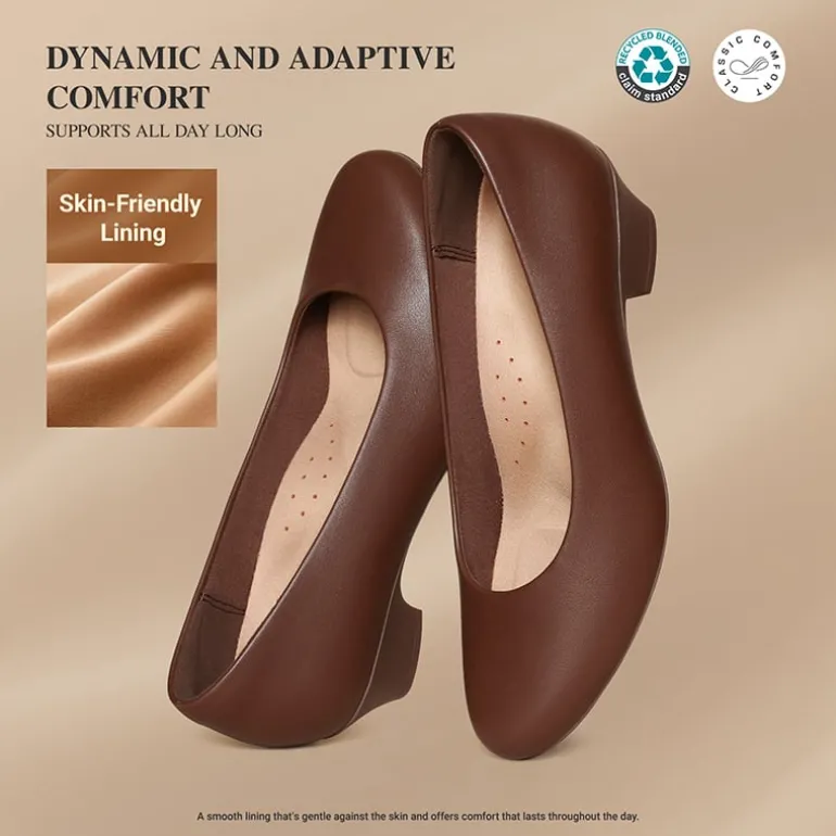 Ascenelle Counsel Round-Toe Low Block Heel Pumps