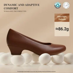 Ascenelle Counsel Round-Toe Low Block Heel Pumps
