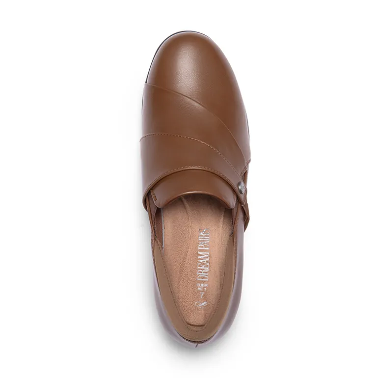 Ascenelle Ergonomic Slip-On Vegan Leather Flats