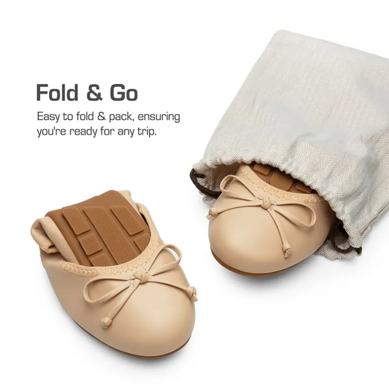 Ascenelle Foldable Bowknot Lightweight Ballet Flats
