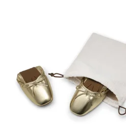 Ascenelle Foldable Square Toe Bow Ballet Flats
