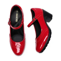 Ascenelle Mary Jane Chunky Heel Pumps - [Morgan]