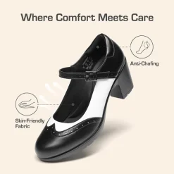 Ascenelle Mary Jane Chunky Heel Pumps - [Morgan]