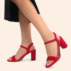 Ascenelle Minimalist Vegan Leather Block Heel Sandals