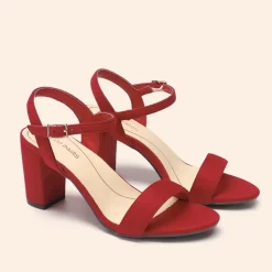 Ascenelle Minimalist Vegan Leather Block Heel Sandals