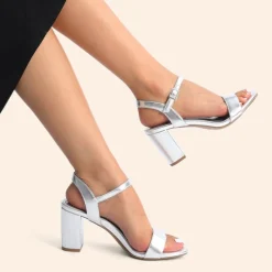 Ascenelle Minimalist Vegan Leather Block Heel Sandals