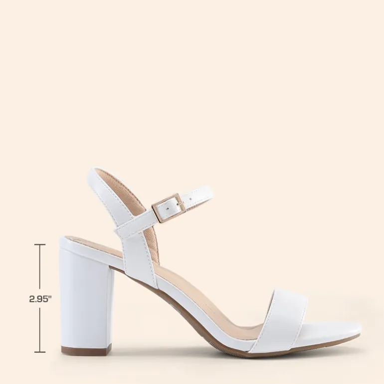 Ascenelle Minimalist Vegan Leather Block Heel Sandals