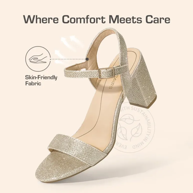 Ascenelle Minimalist Vegan Leather Block Heel Sandals