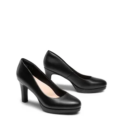 Ascenelle Platform Comfortable Mid Heel Pumps