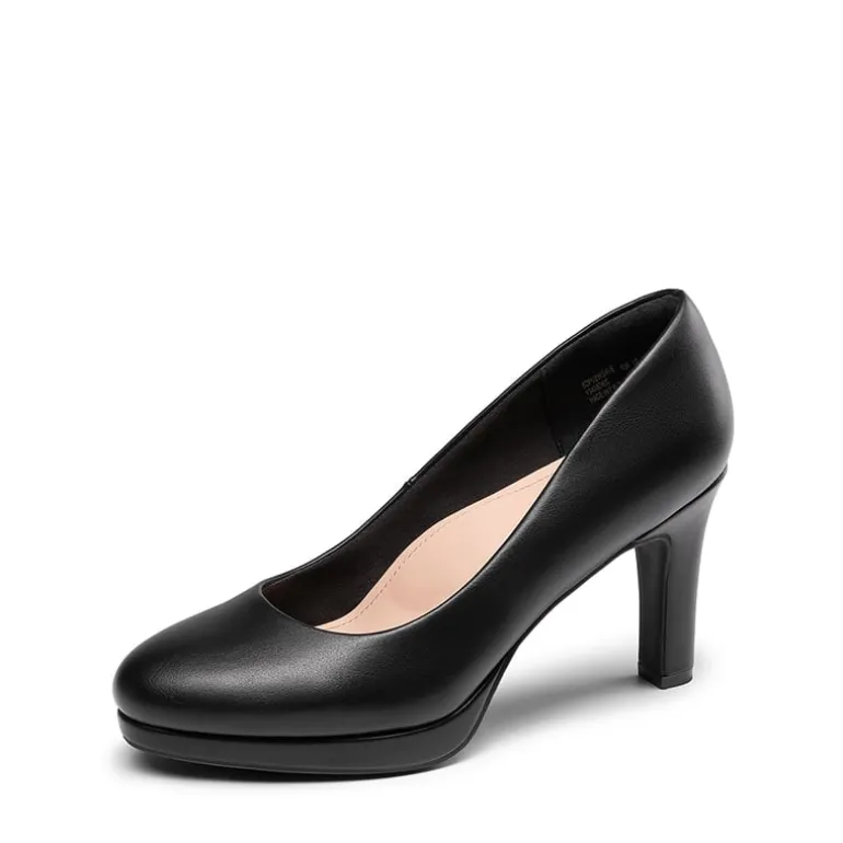 Ascenelle Platform Comfortable Mid Heel Pumps