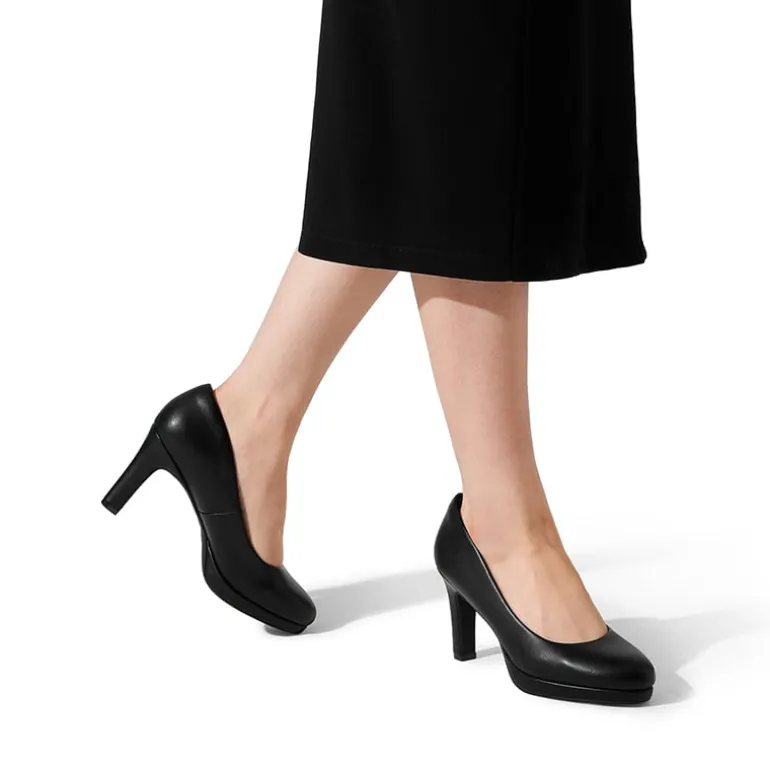 Ascenelle Platform Comfortable Mid Heel Pumps