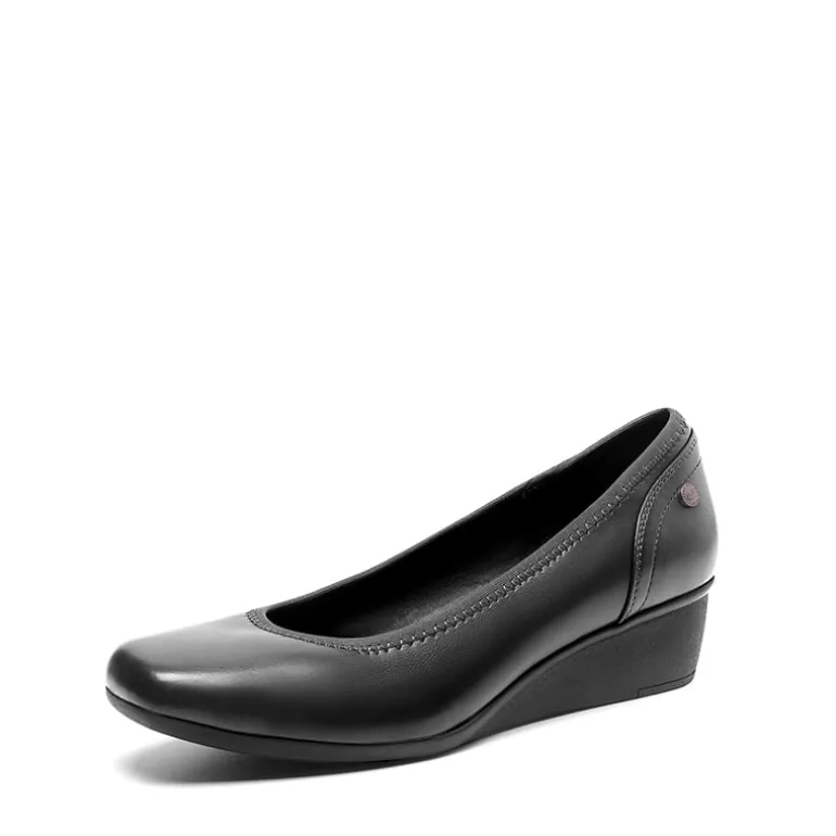 Ascenelle Square Toe Low Wedge Dress Pumps