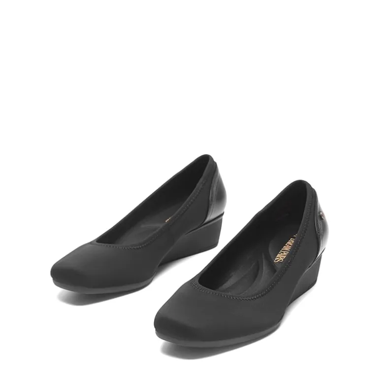 Ascenelle Square Toe Low Wedge Dress Pumps
