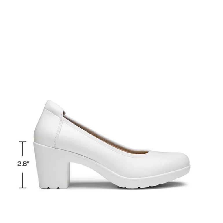 Ascenelle Wide-Toe Arch Support Block Heel Pumps