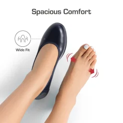 Ascenelle Wide-Toe Arch Support Block Heel Pumps