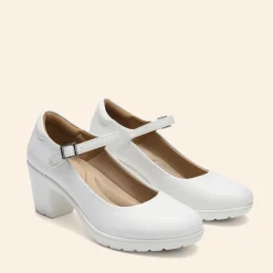 Ascenelle Wide-Toe Classic Mary Jane Pumps