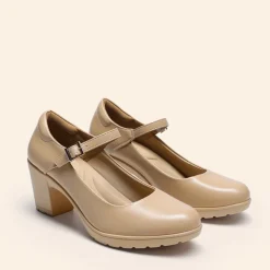 Ascenelle Wide-Toe Classic Mary Jane Pumps