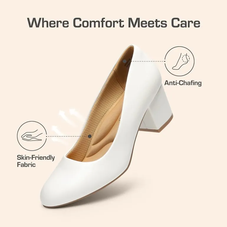 Ascenelle Wide-Toe Non-slip Arch Support Cushioned Pumps