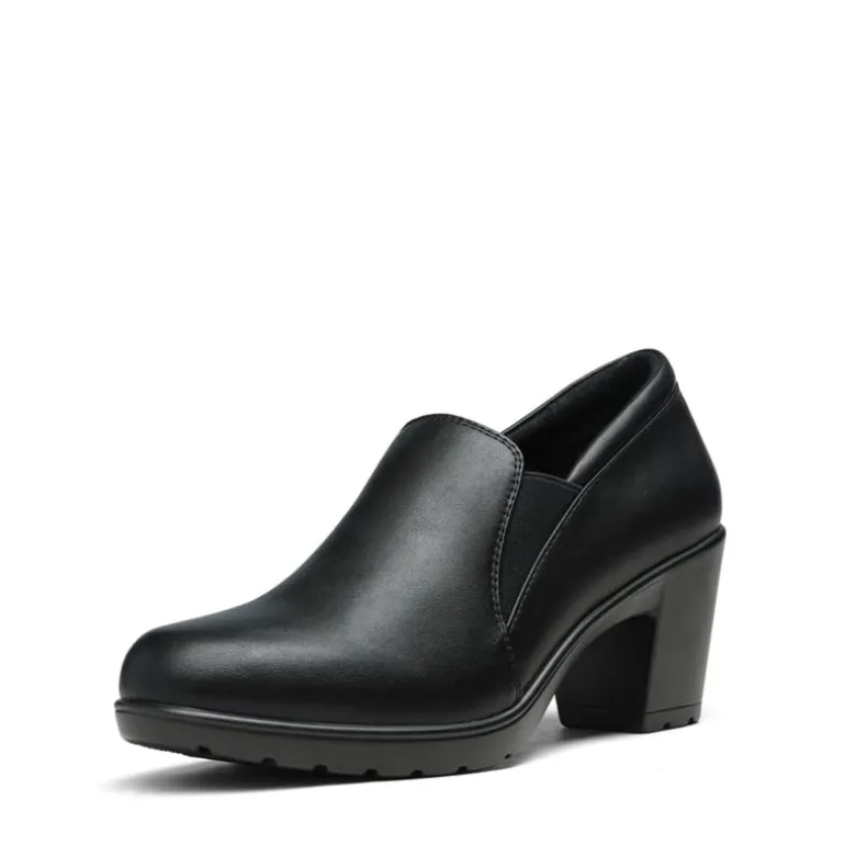 Ascenelle Wide Width Comfortable Round Toe Block Heel Pumps