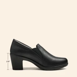 Ascenelle Wide Width Comfortable Round Toe Block Heel Pumps