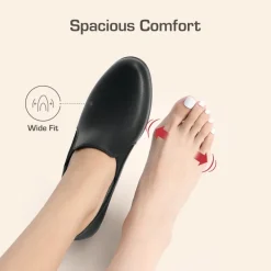 Ascenelle Wide Width Comfortable Round Toe Block Heel Pumps