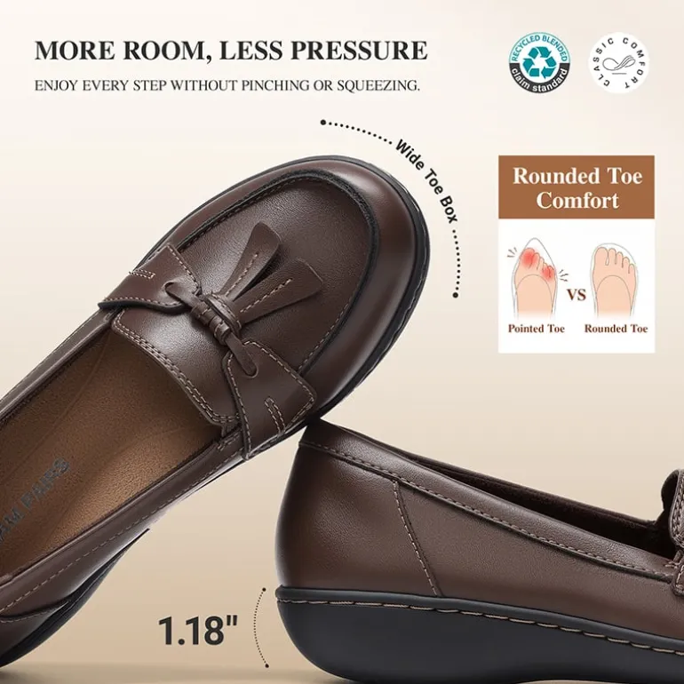 Ascenelle Women's Arch Support Slip-On Loafers