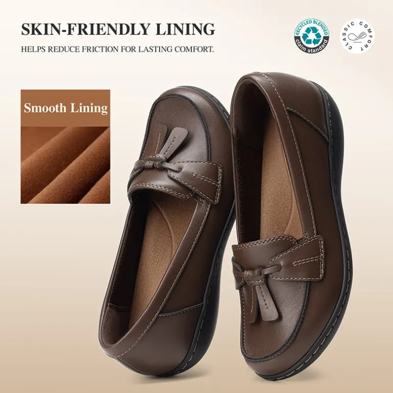 Ascenelle Women's Arch Support Slip-On Loafers