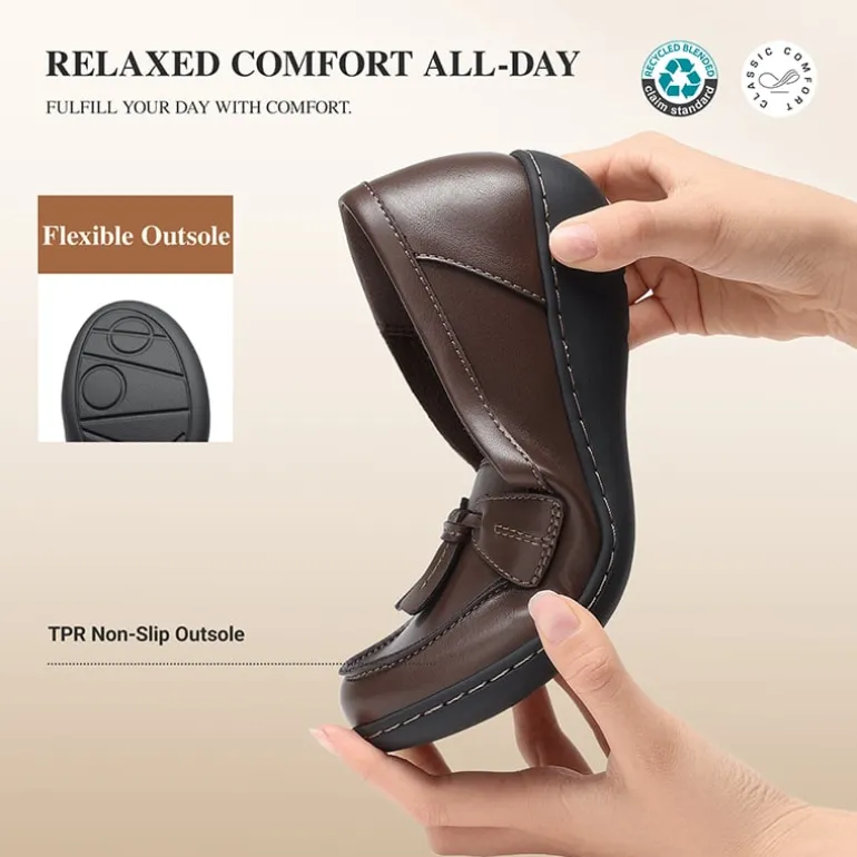 Ascenelle Women's Arch Support Slip-On Loafers