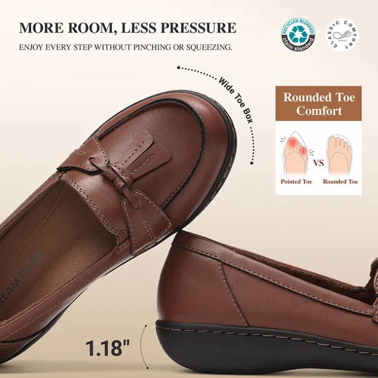 Ascenelle Women's Arch Support Slip-On Loafers