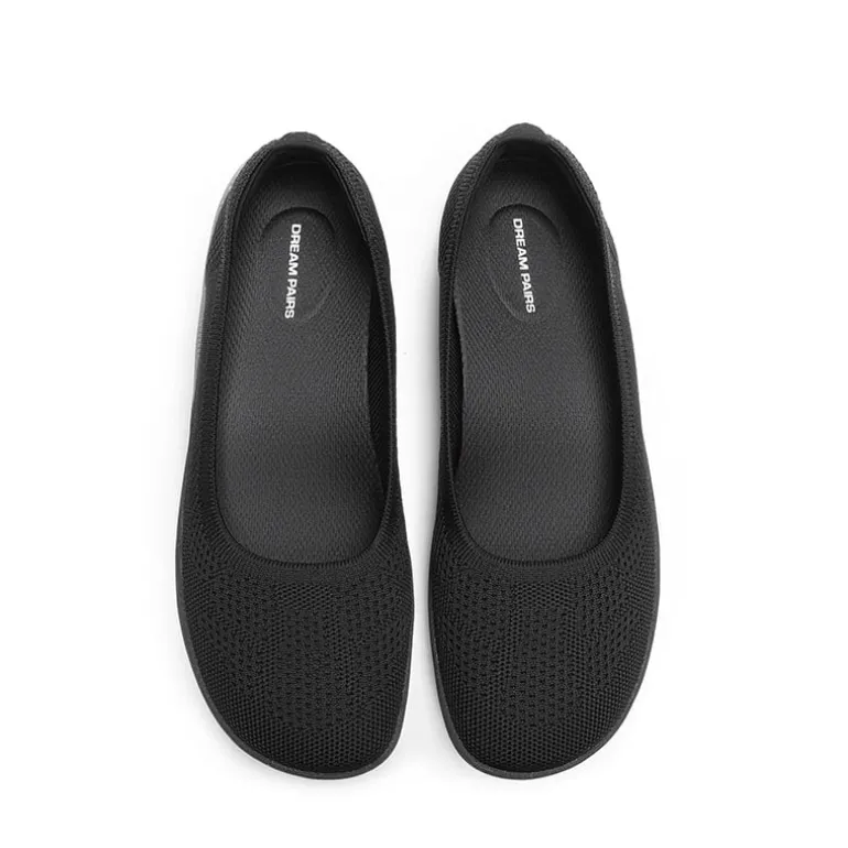 Ascenelle Women’s Arch Support Wide Toe Ballet Shoes Knit Edition
