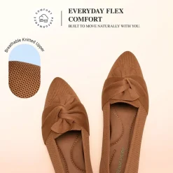 Ascenelle Women’s Foldable Bow Flats Knit Edition