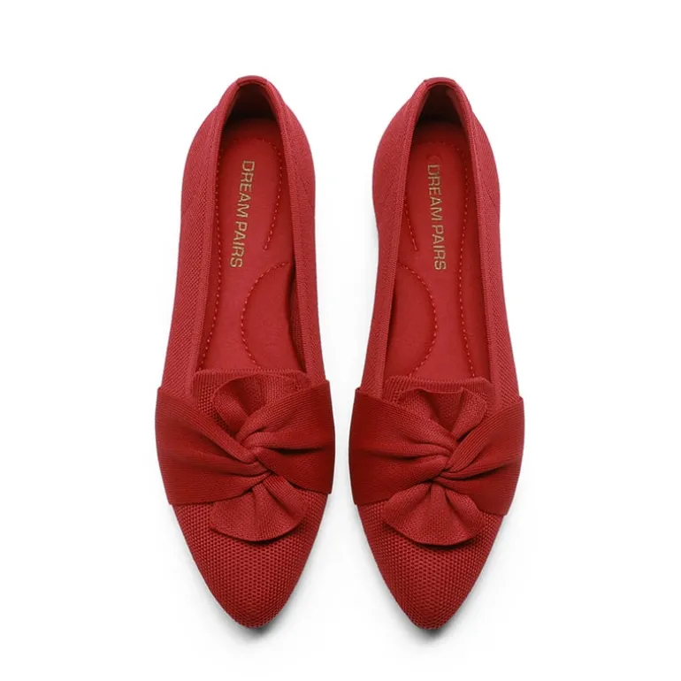 Ascenelle Women’s Foldable Bow Flats Knit Edition