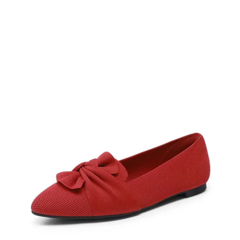 Ascenelle Women’s Foldable Bow Flats Knit Edition