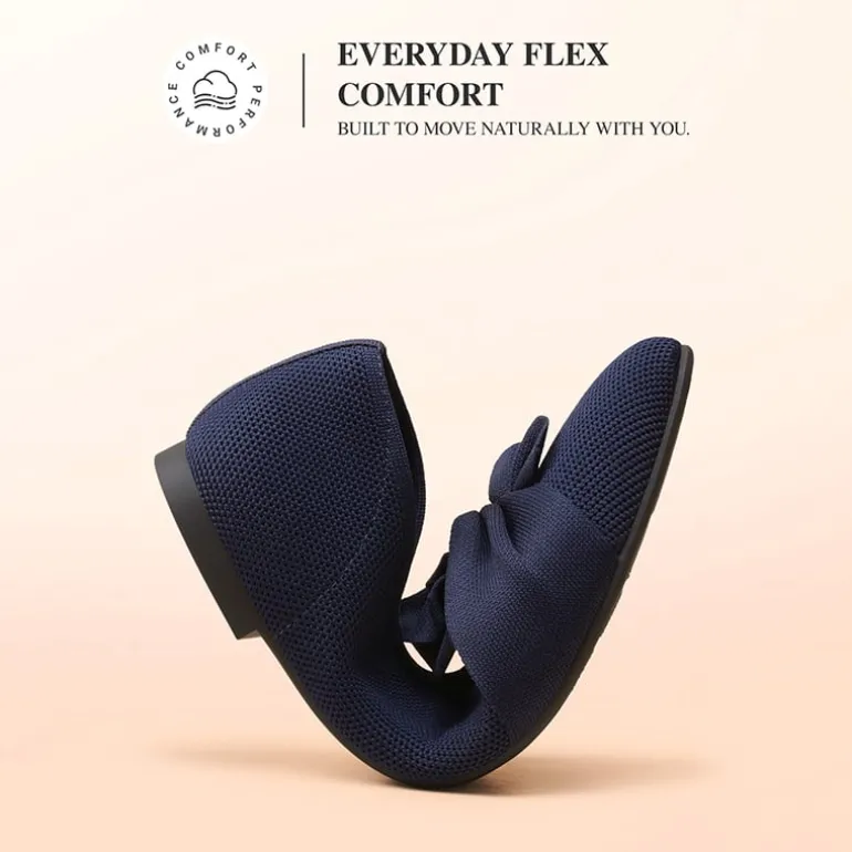 Ascenelle Women’s Foldable Bow Flats Knit Edition