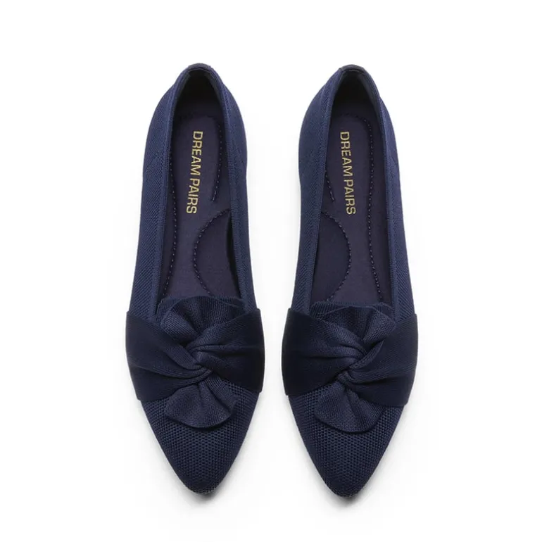 Ascenelle Women’s Foldable Bow Flats Knit Edition