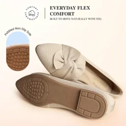 Ascenelle Women’s Foldable Bow Flats Knit Edition
