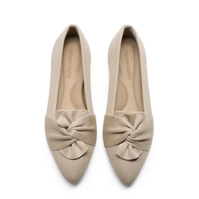 Ascenelle Women’s Foldable Bow Flats Knit Edition
