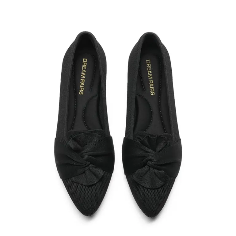 Ascenelle Women’s Foldable Bow Flats Knit Edition