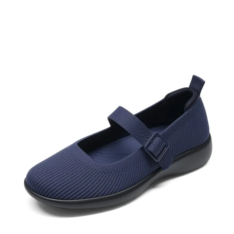 Ascenelle Women's Mary Jane Flats with Arch Support Knit Edition