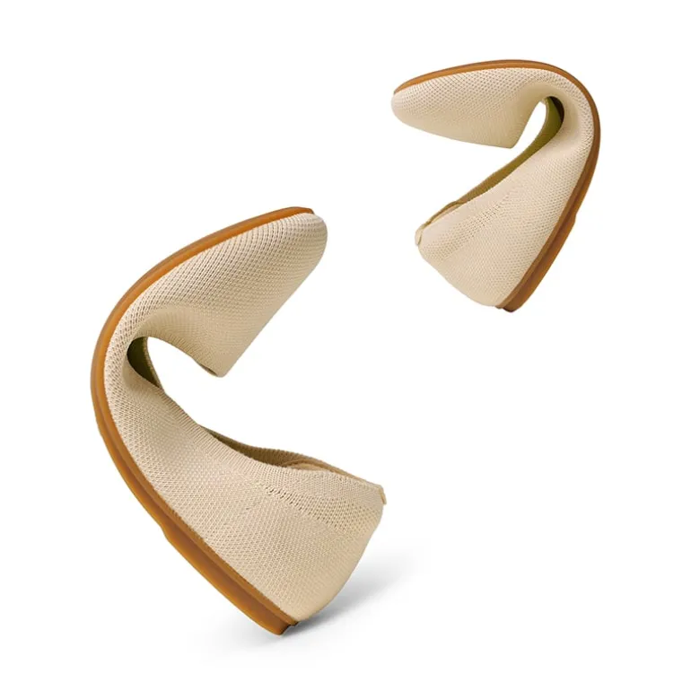 Ascenelle Women’s Round-Toe Arch-Support Ballet Flats Knit Edition